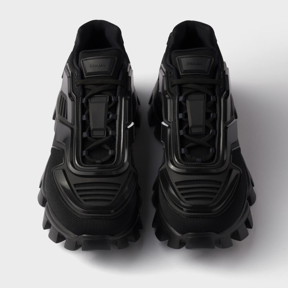 Prada Black Men's Chunky Trail-Style Sneakers - Picture 4 of 13